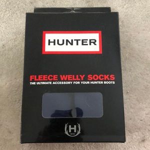 Hunter fleece welly socks. Size ML, navy blue tall
